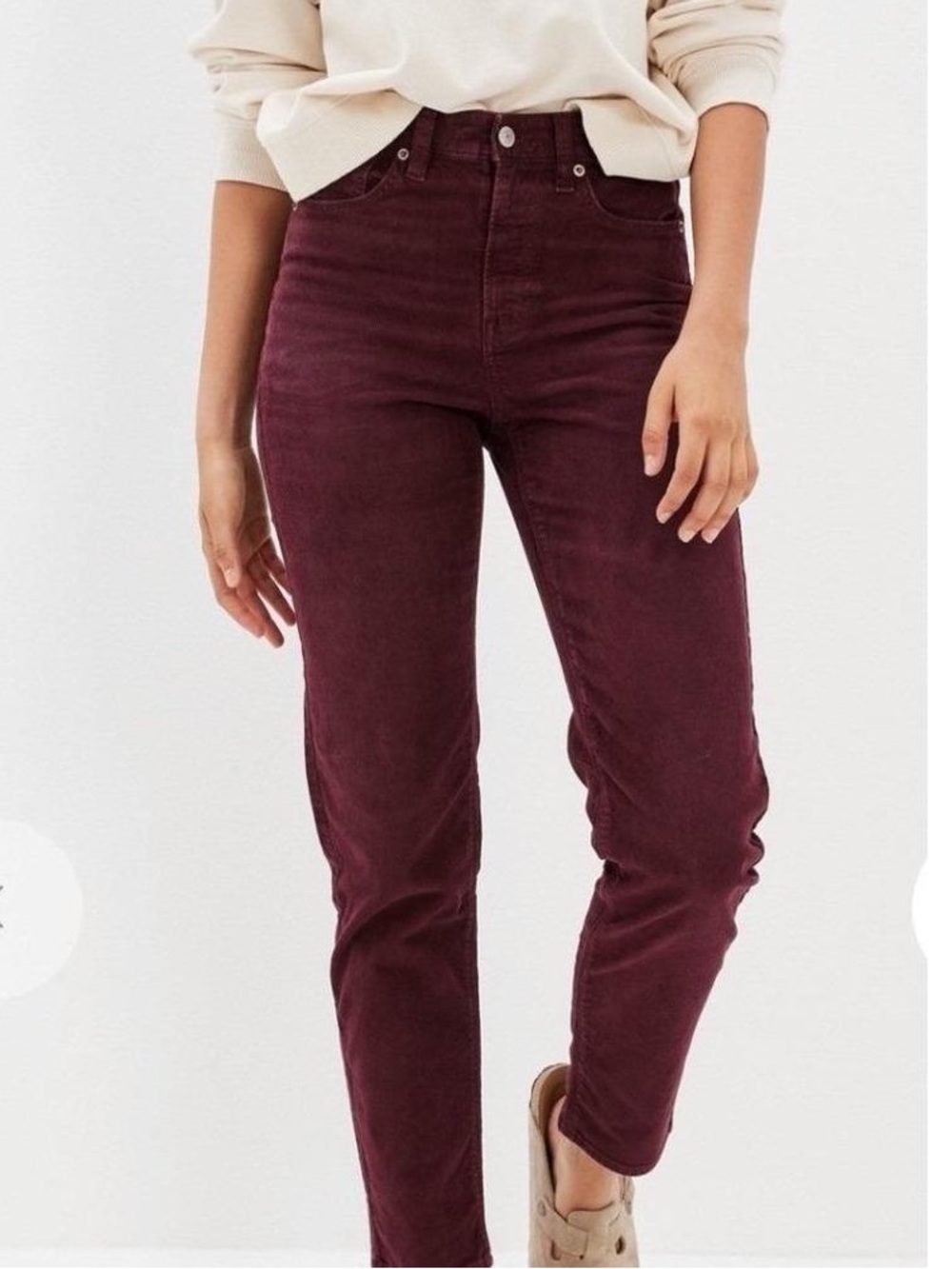 American Eagle Classic Skinny Corduroy Pants - Maroon